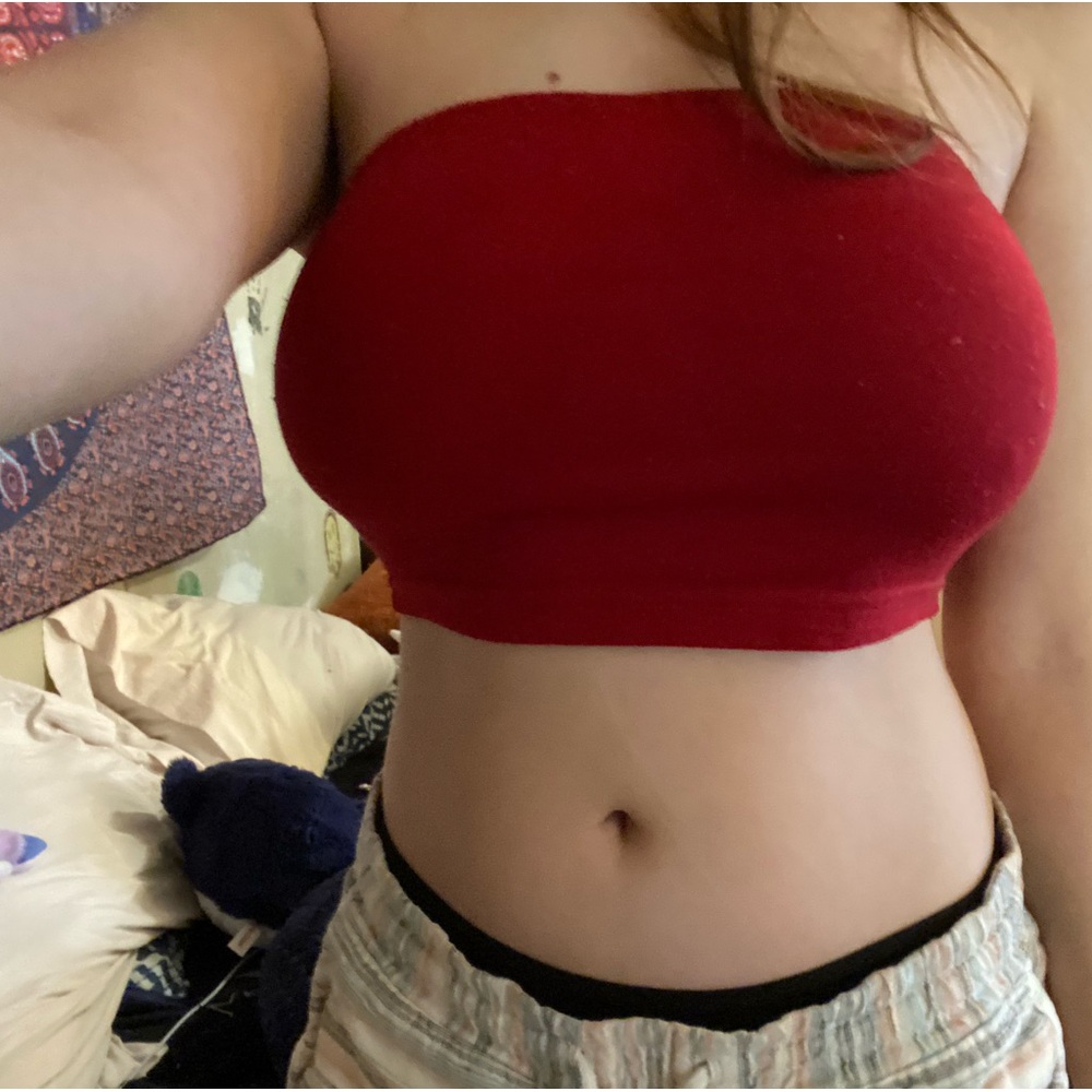 SHEIN Bold Red Tube Crop Top